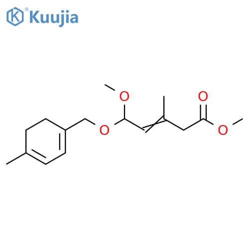 3-Pentenoic acid, 5-methoxy-3-methyl-5-[(4-methyl-1,3-cyclohexadien-1-yl)methoxy]-, methyl ester structure