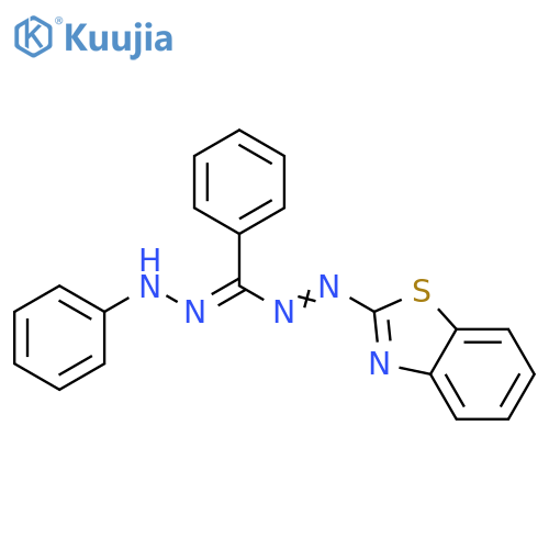 Benzothiazole, 2-[(1E)-[(Z)-phenyl(phenylhydrazono)methyl]azo]- (9CI) structure