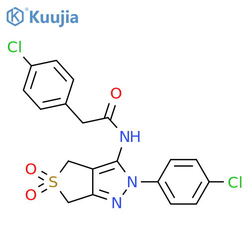 2-(4-chlorophenyl)-N-2-(4-chlorophenyl)-5,5-dioxo-2H,4H,6H-5lambda6-thieno3,4-cpyrazol-3-ylacetamide structure