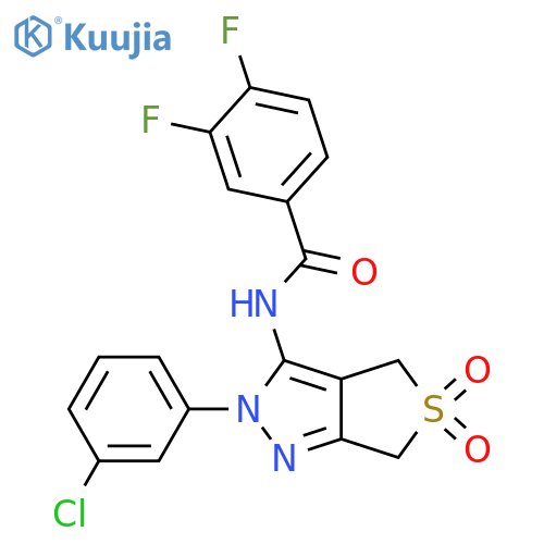 N-2-(3-chlorophenyl)-5,5-dioxo-2H,4H,6H-5lambda6-thieno3,4-cpyrazol-3-yl-3,4-difluorobenzamide structure
