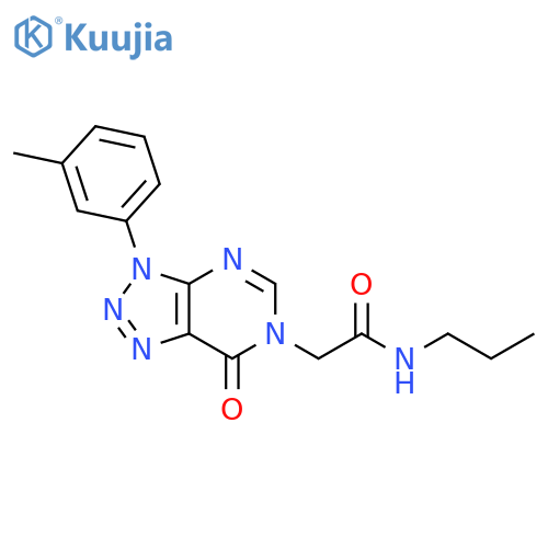 2-3-(3-methylphenyl)-7-oxo-3H,6H,7H-1,2,3triazolo4,5-dpyrimidin-6-yl-N-propylacetamide structure