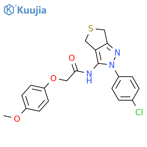 N-2-(4-chlorophenyl)-2H,4H,6H-thieno3,4-cpyrazol-3-yl-2-(4-methoxyphenoxy)acetamide structure