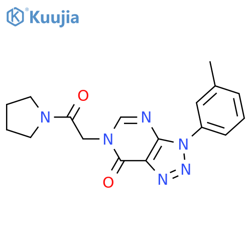 3-(3-methylphenyl)-6-2-oxo-2-(pyrrolidin-1-yl)ethyl-3H,6H,7H-1,2,3triazolo4,5-dpyrimidin-7-one structure