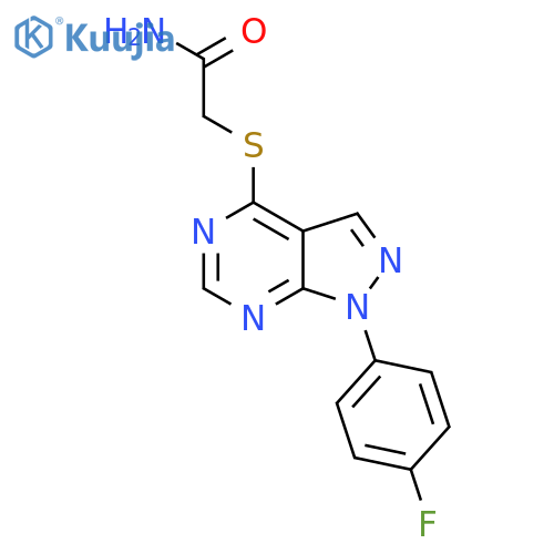 2-{1-(4-fluorophenyl)-1H-pyrazolo3,4-dpyrimidin-4-ylsulfanyl}acetamide structure