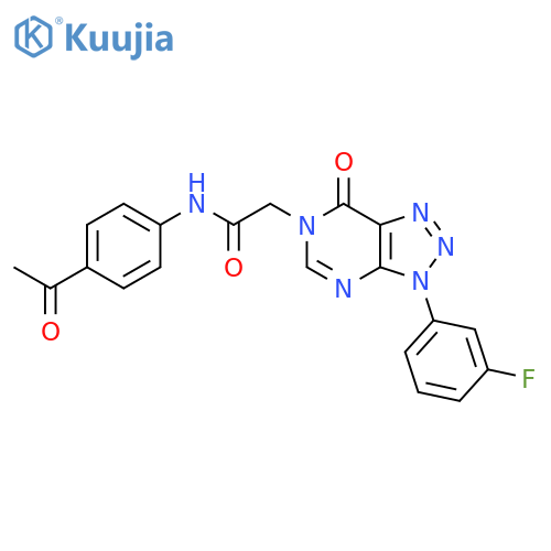 N-(4-acetylphenyl)-2-3-(3-fluorophenyl)-7-oxo-3H,6H,7H-1,2,3triazolo4,5-dpyrimidin-6-ylacetamide structure