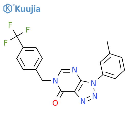 3-(3-methylphenyl)-6-{4-(trifluoromethyl)phenylmethyl}-3H,6H,7H-1,2,3triazolo4,5-dpyrimidin-7-one structure