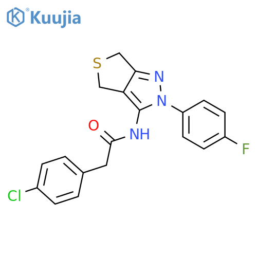 2-(4-chlorophenyl)-N-2-(4-fluorophenyl)-2H,4H,6H-thieno3,4-cpyrazol-3-ylacetamide structure