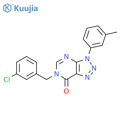 6-(3-chlorophenyl)methyl-3-(3-methylphenyl)-3H,6H,7H-1,2,3triazolo4,5-dpyrimidin-7-one structure