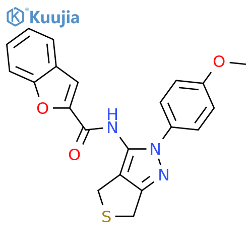 N-2-(4-methoxyphenyl)-2H,4H,6H-thieno3,4-cpyrazol-3-yl-1-benzofuran-2-carboxamide structure