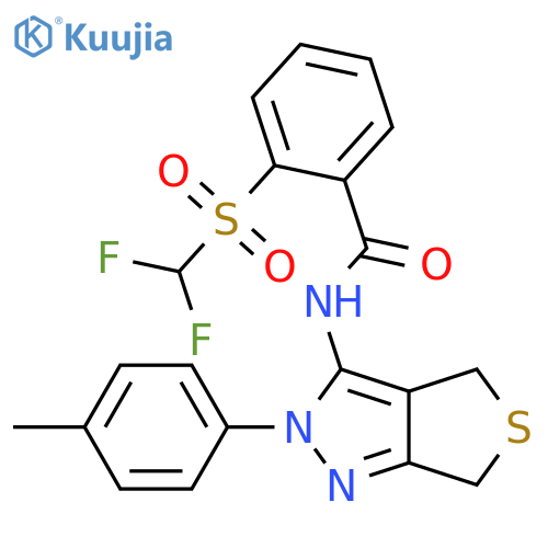 2-difluoromethanesulfonyl-N-2-(4-methylphenyl)-2H,4H,6H-thieno3,4-cpyrazol-3-ylbenzamide structure