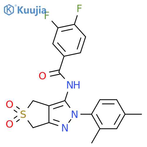 N-2-(2,4-dimethylphenyl)-5,5-dioxo-2H,4H,6H-5lambda6-thieno3,4-cpyrazol-3-yl-3,4-difluorobenzamide structure