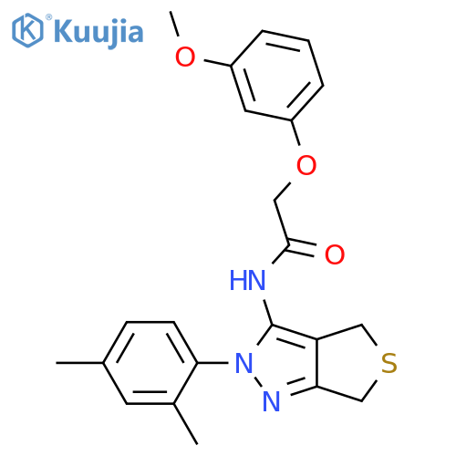 N-2-(2,4-dimethylphenyl)-2H,4H,6H-thieno3,4-cpyrazol-3-yl-2-(3-methoxyphenoxy)acetamide structure