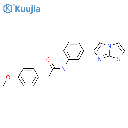 N-(3-{imidazo2,1-b1,3thiazol-6-yl}phenyl)-2-(4-methoxyphenyl)acetamide structure