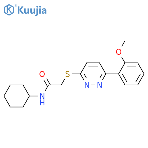 N-cyclohexyl-2-{6-(2-methoxyphenyl)pyridazin-3-ylsulfanyl}acetamide structure