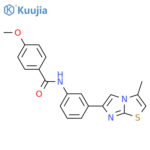 4-methoxy-N-(3-{3-methylimidazo2,1-b1,3thiazol-6-yl}phenyl)benzamide structure