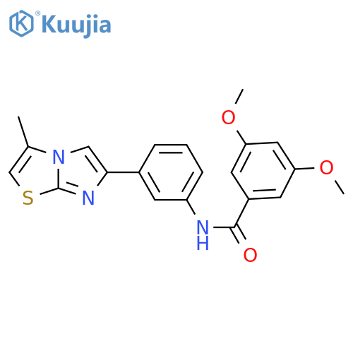 3,5-dimethoxy-N-(3-{3-methylimidazo2,1-b1,3thiazol-6-yl}phenyl)benzamide structure