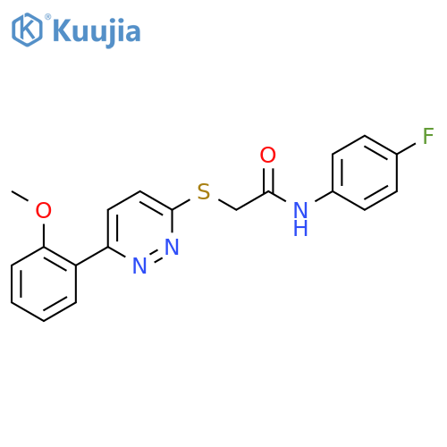 N-(4-fluorophenyl)-2-{6-(2-methoxyphenyl)pyridazin-3-ylsulfanyl}acetamide structure