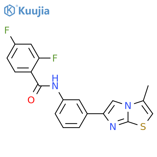 2,4-difluoro-N-(3-{3-methylimidazo2,1-b1,3thiazol-6-yl}phenyl)benzamide structure