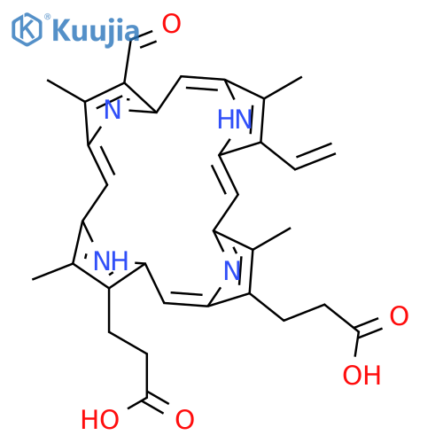 3,3'-(8-formyl-3,7,12,17-tetramethyl-13-vinyl-2,18-porphyrindiyl) Dipropanoic Acid structure