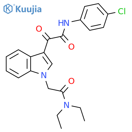 2-(3-{(4-chlorophenyl)carbamoylcarbonyl}-1H-indol-1-yl)-N,N-diethylacetamide structure