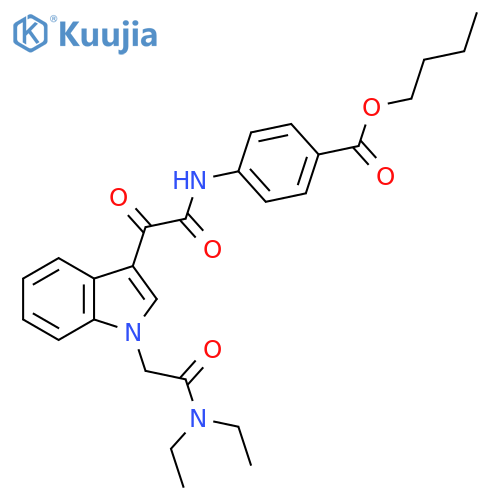 butyl 4-(2-{1-(diethylcarbamoyl)methyl-1H-indol-3-yl}-2-oxoacetamido)benzoate structure