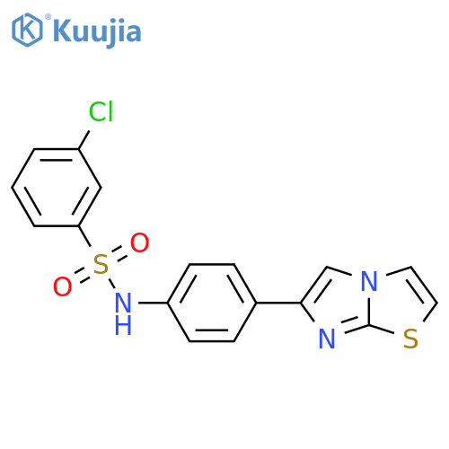 3-chloro-N-(4-{imidazo2,1-b1,3thiazol-6-yl}phenyl)benzene-1-sulfonamide structure