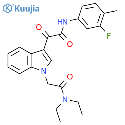 N,N-diethyl-2-(3-{(3-fluoro-4-methylphenyl)carbamoylcarbonyl}-1H-indol-1-yl)acetamide structure