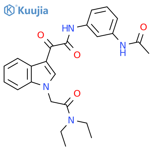 2-(3-{(3-acetamidophenyl)carbamoylcarbonyl}-1H-indol-1-yl)-N,N-diethylacetamide structure