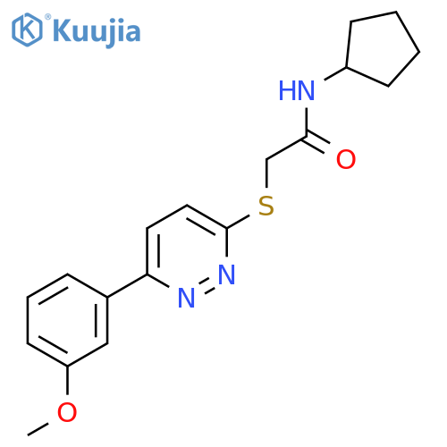 N-cyclopentyl-2-{6-(3-methoxyphenyl)pyridazin-3-ylsulfanyl}acetamide structure