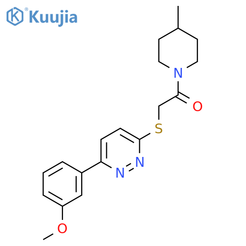 2-{6-(3-methoxyphenyl)pyridazin-3-ylsulfanyl}-1-(4-methylpiperidin-1-yl)ethan-1-one structure