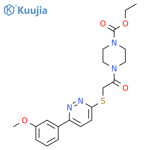 ethyl 4-(2-{6-(3-methoxyphenyl)pyridazin-3-ylsulfanyl}acetyl)piperazine-1-carboxylate structure