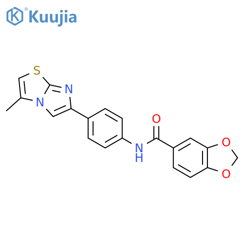 N-(4-{3-methylimidazo2,1-b1,3thiazol-6-yl}phenyl)-2H-1,3-benzodioxole-5-carboxamide structure
