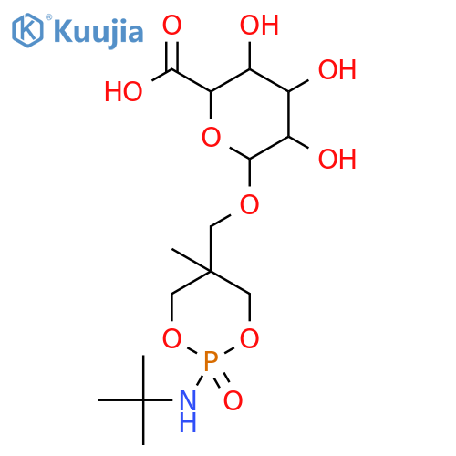 b-D-Glucopyranosiduronic acid,[2-[(1,1-dimethylethyl)amino]-5-methyl-2-oxido-1,3,2-dioxaphosphorinan-5-yl]methyl structure