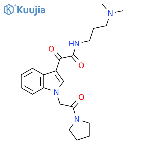 N-3-(dimethylamino)propyl-2-oxo-2-{1-2-oxo-2-(pyrrolidin-1-yl)ethyl-1H-indol-3-yl}acetamide structure
