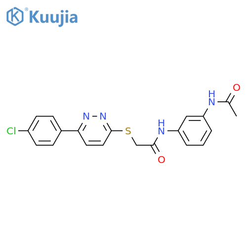 2-{6-(4-chlorophenyl)pyridazin-3-ylsulfanyl}-N-(3-acetamidophenyl)acetamide structure