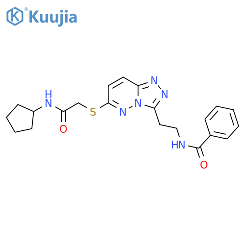 N-2-(6-{(cyclopentylcarbamoyl)methylsulfanyl}-1,2,4triazolo4,3-bpyridazin-3-yl)ethylbenzamide structure