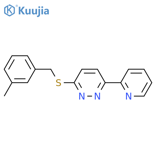 3-{(3-methylphenyl)methylsulfanyl}-6-(pyridin-2-yl)pyridazine structure