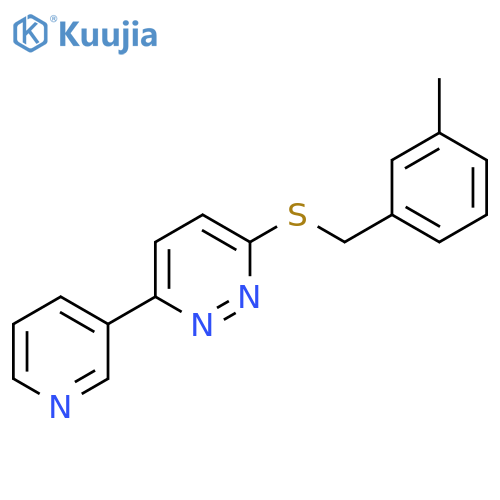 3-{(3-methylphenyl)methylsulfanyl}-6-(pyridin-3-yl)pyridazine structure