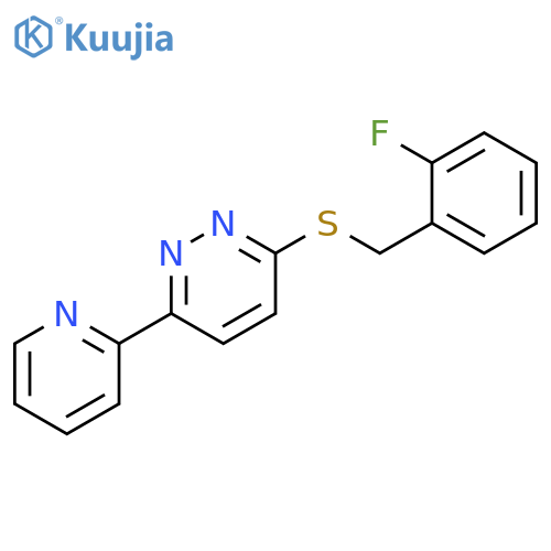 3-{(2-fluorophenyl)methylsulfanyl}-6-(pyridin-2-yl)pyridazine structure