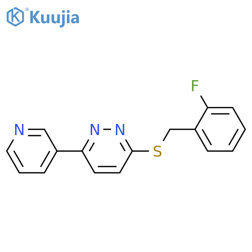 3-{(2-fluorophenyl)methylsulfanyl}-6-(pyridin-3-yl)pyridazine structure