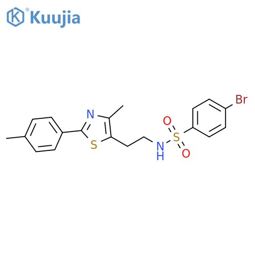 4-bromo-N-{2-4-methyl-2-(4-methylphenyl)-1,3-thiazol-5-ylethyl}benzene-1-sulfonamide structure