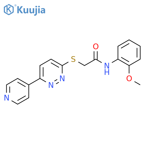 N-(2-methoxyphenyl)-2-{6-(pyridin-4-yl)pyridazin-3-ylsulfanyl}acetamide structure