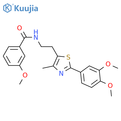N-{2-2-(3,4-dimethoxyphenyl)-4-methyl-1,3-thiazol-5-ylethyl}-3-methoxybenzamide structure