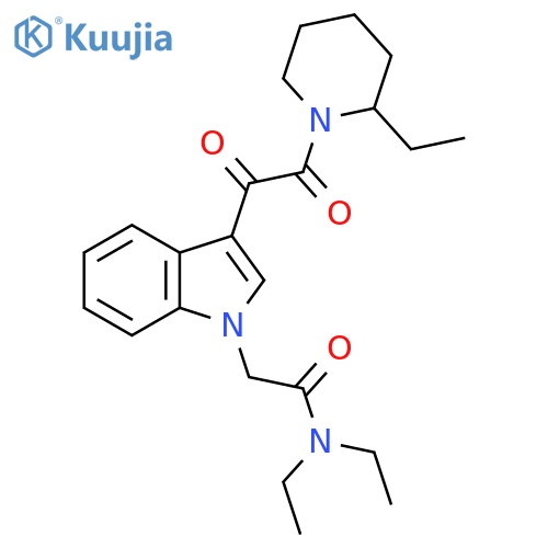 N,N-diethyl-2-{3-2-(2-ethylpiperidin-1-yl)-2-oxoacetyl-1H-indol-1-yl}acetamide structure
