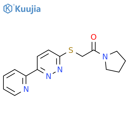 2-{6-(pyridin-2-yl)pyridazin-3-ylsulfanyl}-1-(pyrrolidin-1-yl)ethan-1-one structure