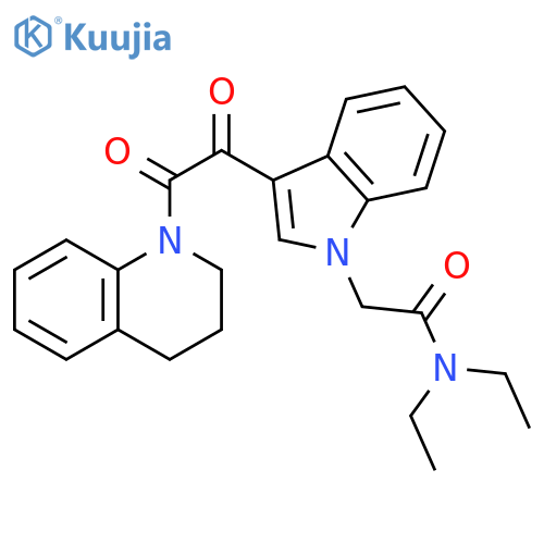 N,N-diethyl-2-{3-2-oxo-2-(1,2,3,4-tetrahydroquinolin-1-yl)acetyl-1H-indol-1-yl}acetamide structure