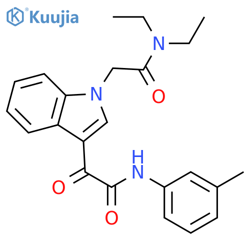 N,N-diethyl-2-(3-{(3-methylphenyl)carbamoylcarbonyl}-1H-indol-1-yl)acetamide structure