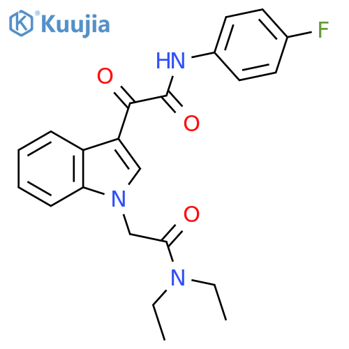 N,N-diethyl-2-(3-{(4-fluorophenyl)carbamoylcarbonyl}-1H-indol-1-yl)acetamide structure