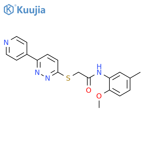 N-(2-methoxy-5-methylphenyl)-2-{6-(pyridin-4-yl)pyridazin-3-ylsulfanyl}acetamide structure