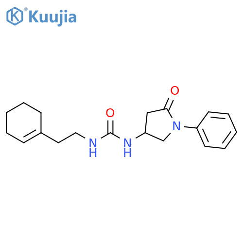 1-2-(cyclohex-1-en-1-yl)ethyl-3-(5-oxo-1-phenylpyrrolidin-3-yl)urea structure